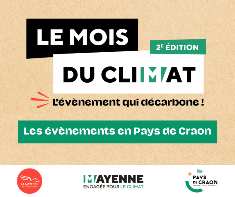 La deuxième édition du mois du climat. Retrouvez tous les évènements en Pays de Craon