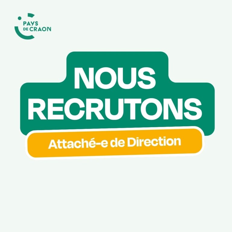 Visuel "Nous recrutons" pour le poste d'attaché-e de Direction