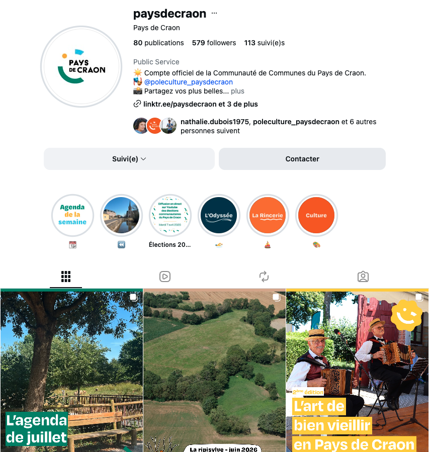 Notre compte Instagram @paysdecraon