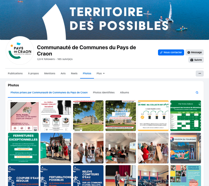 Notre page Facebook - Communauté de communes du Pays de Craon